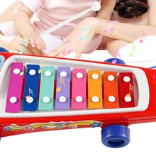 Детская музыкальная игрушка автомобиль Drag Knock фортепиано Октава рука стучать просветление Раннее детство развивающие игрушки ключ Тип Металла