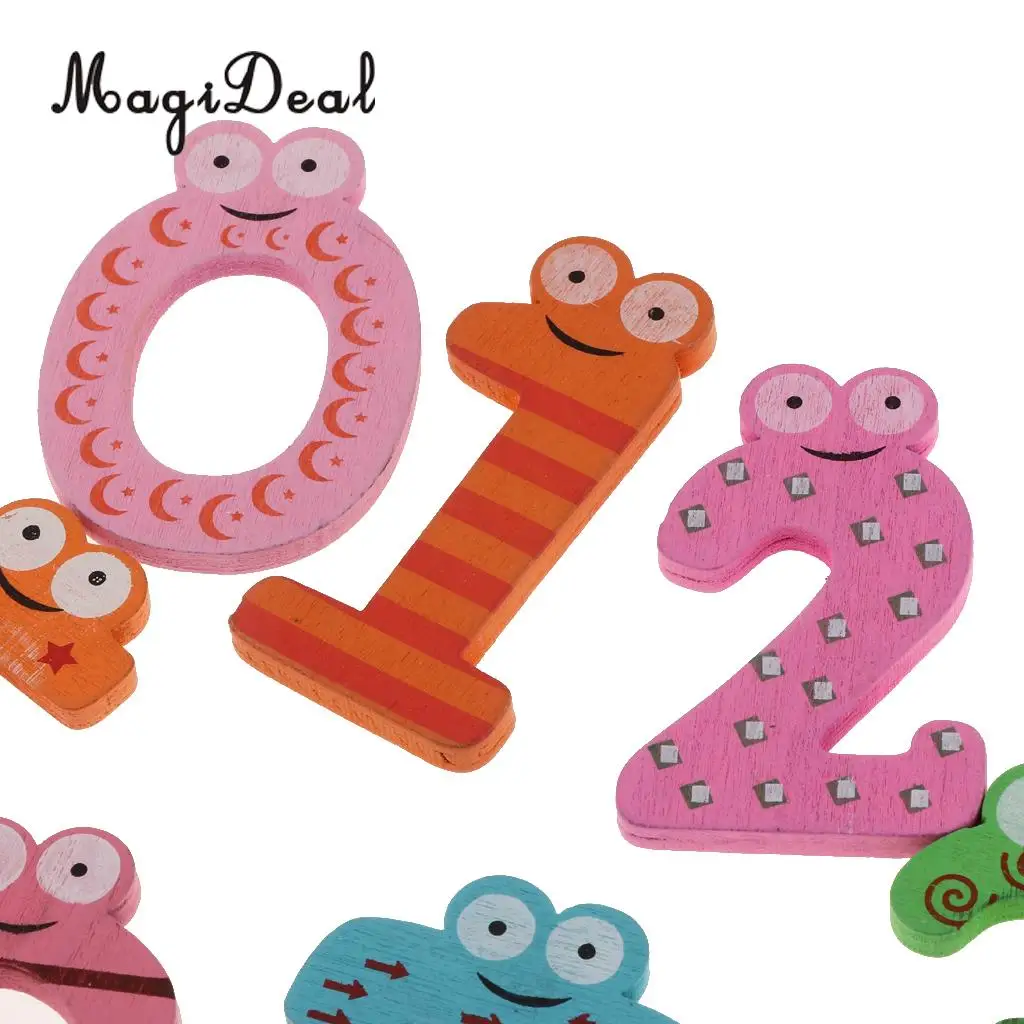 2 set Wooden Magnetic Number & Magnetic Letters A-Z Alphabet Learning Wooden Fridge Magnets Kid Educational Math Counting Toys
