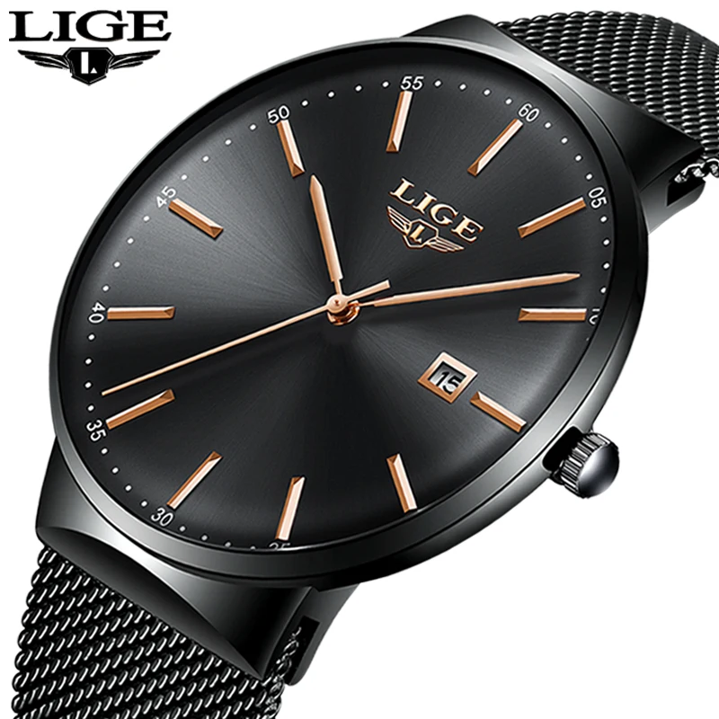 

2019 LIGE Mens Watches Top Brand Luxury Men's Casual Sports Watch Men Stainless Steel Waterproof Quartz Watch Relogio Masculino