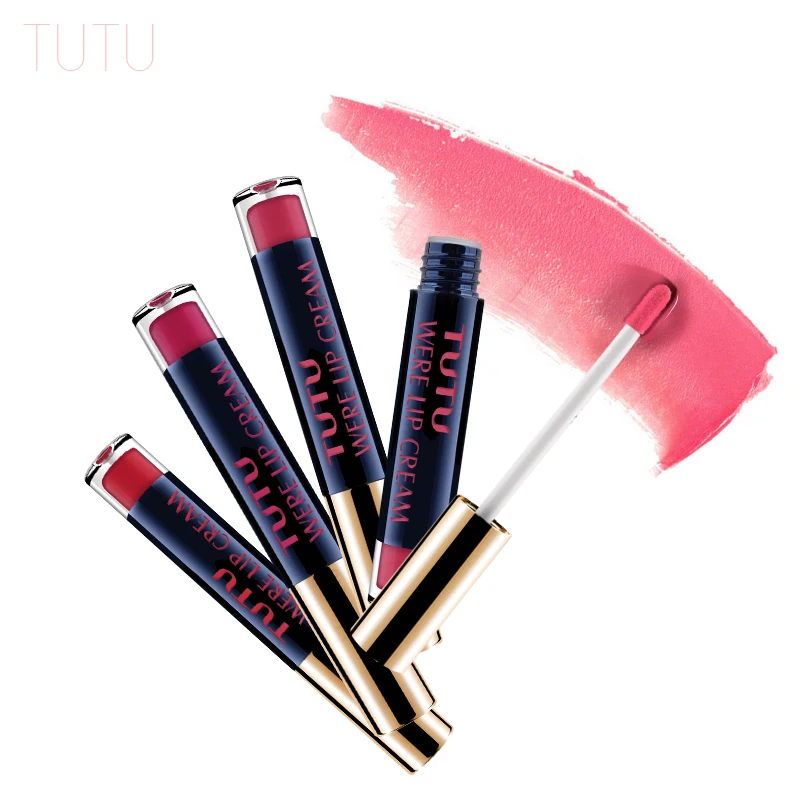 

TUTU 6 Colors Liquid Lipstick Matte Glitter Shines Lip Tint Long Lasting Lip Gloss Waterproof Lipgloss Lips Cosmetic Makeup Kits