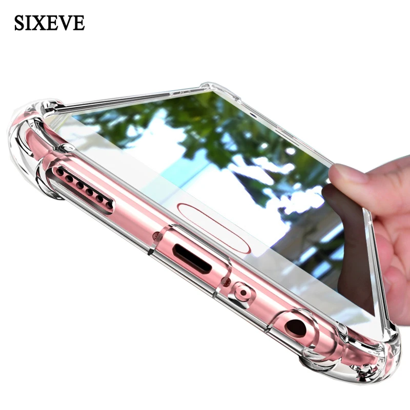

SIXEVE Silicone Clear Phone Case For Samsung S9 S8 Plus Note 8 Ultra-Thin Armor Airbag protection Cover For S9Plus S8Plus Note8