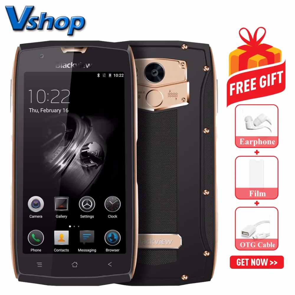Оригинал Blackview BV7000 Pro 4 Г Мобильные Телефоны 4ГБ RAM 64ГБ ROM Окта Ядро IP68