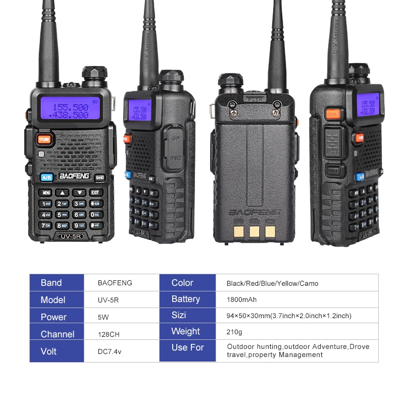 BAOFENG UV-5R рация VHF UHF Двухдиапазонная портативная двухсторонняя рация pofung uv5r рация 5R коммуникационное оборудование