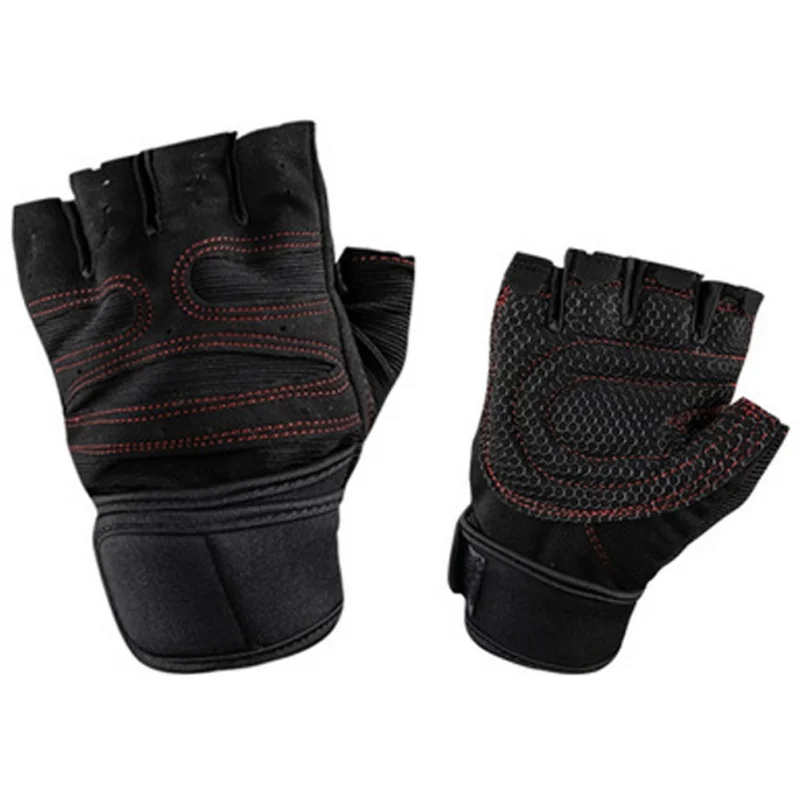 Gym Gloves Half Finger Hand Wrap Wristband Breathable Weightlifting Fitness Gloves Dumbbell Body Building Sport Gloves