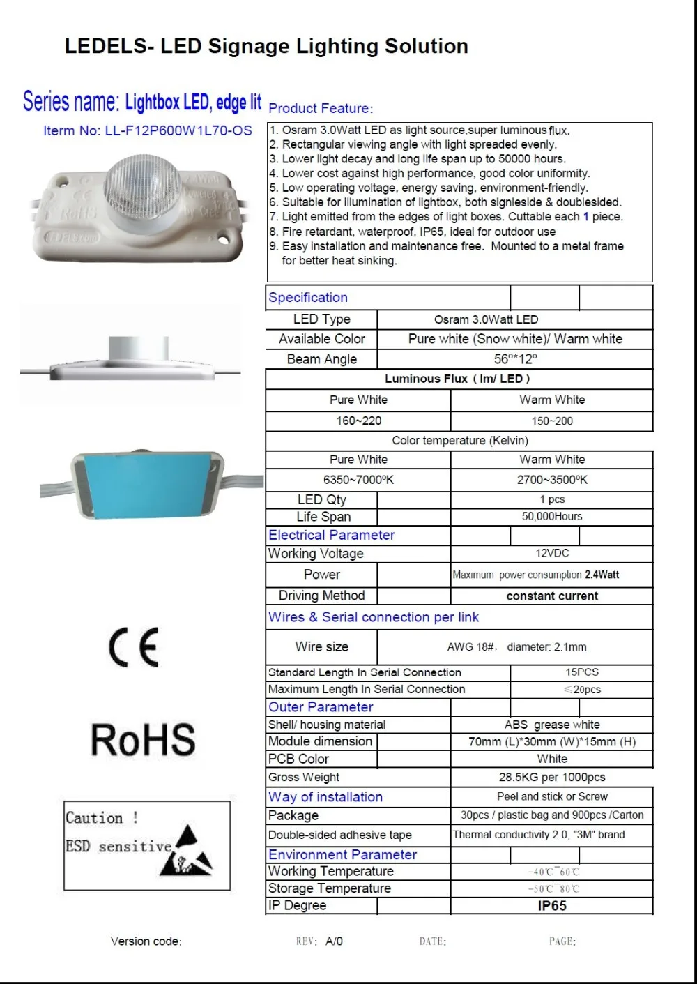 12vdc 2.8 Вт 270lm OSRAM край света короб светодиодные модули с включены в номенклатуру UL LSM x3x3 серии высокой мощности Светодиодный модуль знак