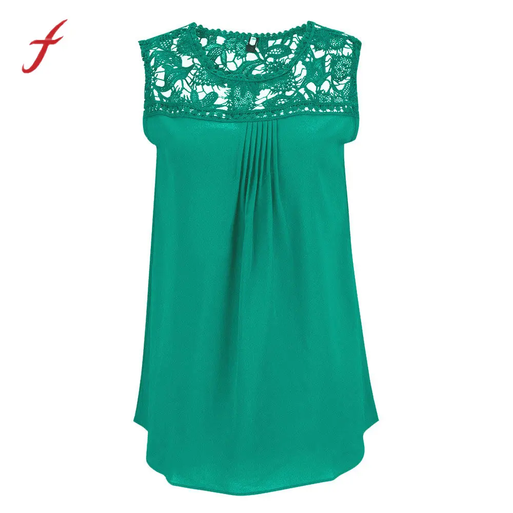

New Arrival Women Plus Size Shirtss Chiffon Lace High Quality Sleeveless Patchwork Tops T-Shirt kawaii vadim korean style vogue