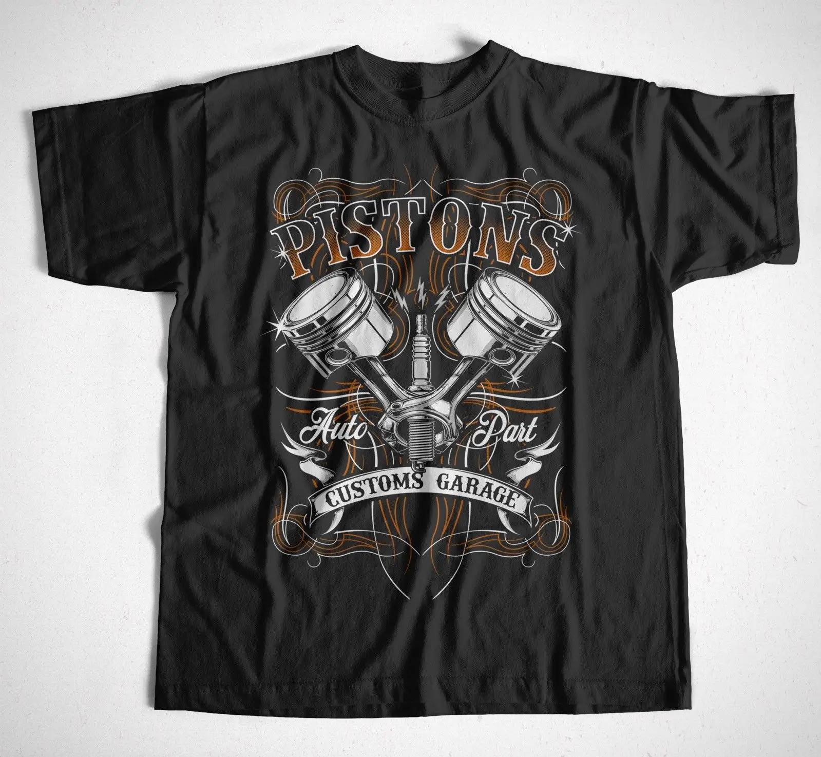 Футболка поршневые слои Hotrod Hot Rod Oldtimer Rockabilly Kustom Oldschool мужская повседневная
