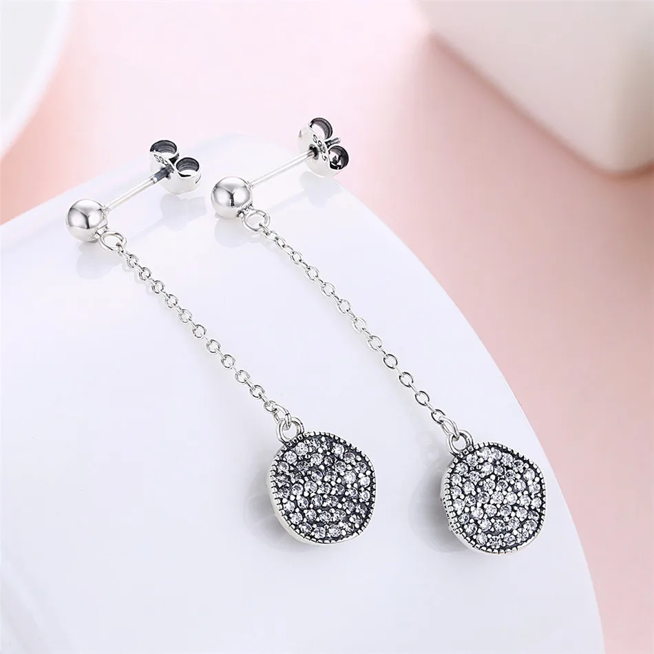 925 sterling silver  long Chain Earrings  (3) 