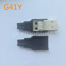 10 шт. G41Y USB Мужской 4Pin тип разъем с пластиковой крышкой для подключения данных интерфейс зарядки в потере США