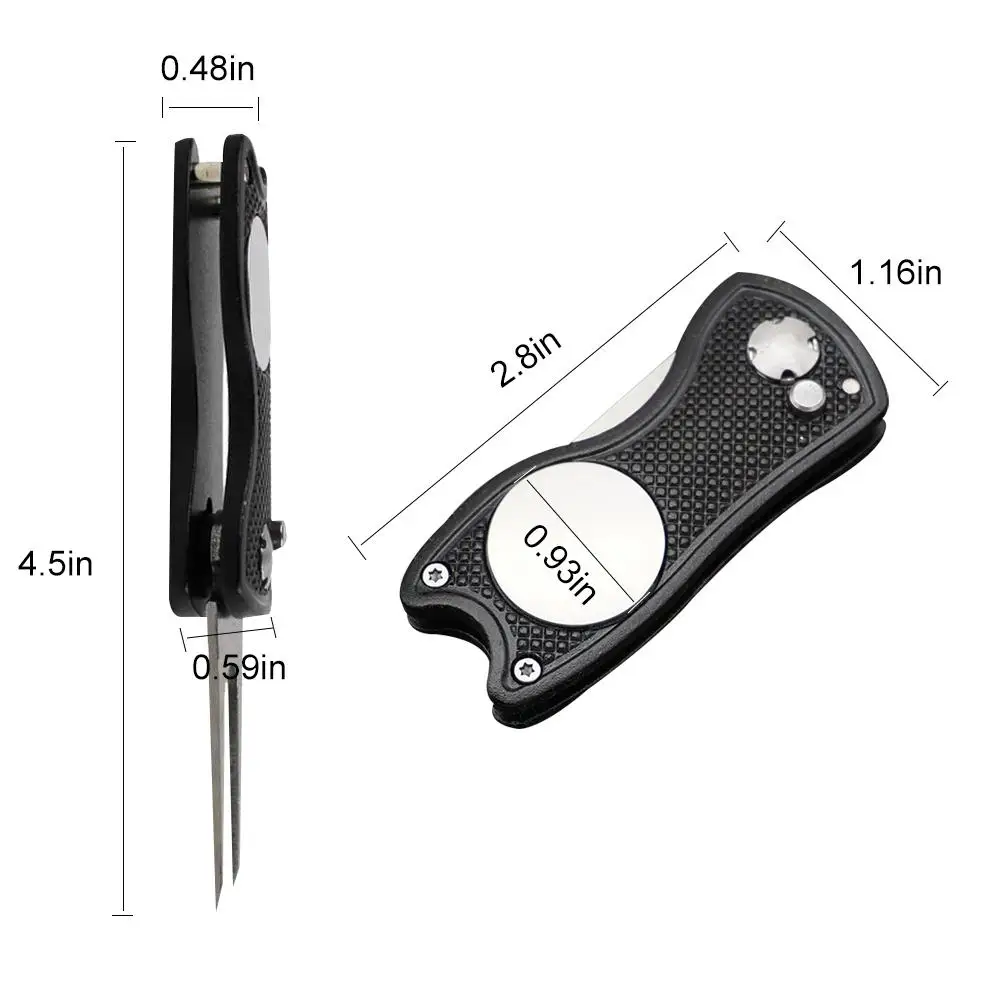 Инструмент для гольфа складной газон для гольфа инструмент с всплывающейся кнопкой и магнитным шариком