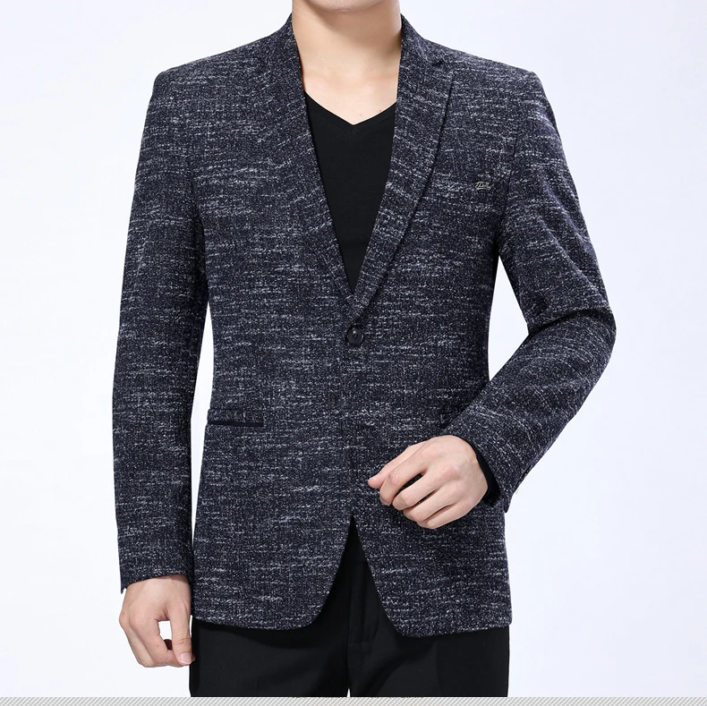 WAEOLSA Men Slim Fit Blazers Woollen Blend Suit Jackets Man  Wool Blazer Hombre Gray Coffee Color Suit Coat Male Costumes et Blazers (8)