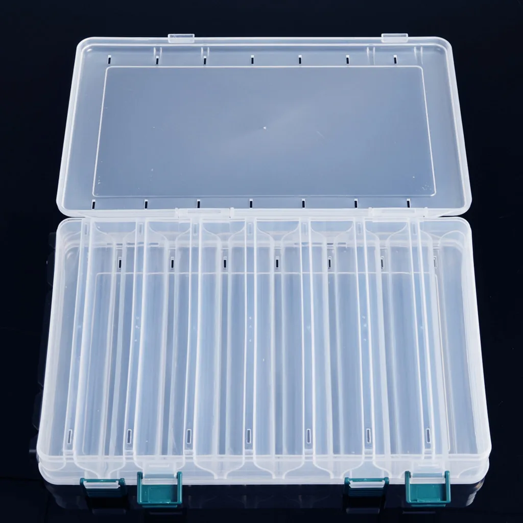 Plastic Compartments Fishing Lure Bait Hook Tackle Storage Box Case