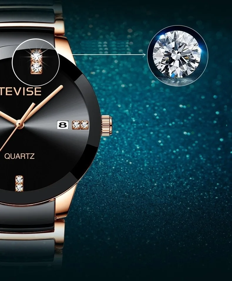 TEVISE Man Watch 2019 Luxury Brand Quartz Wristwatch Mens Ceramic Casual Personality Male Clock erkek kol saati T845GS (7)