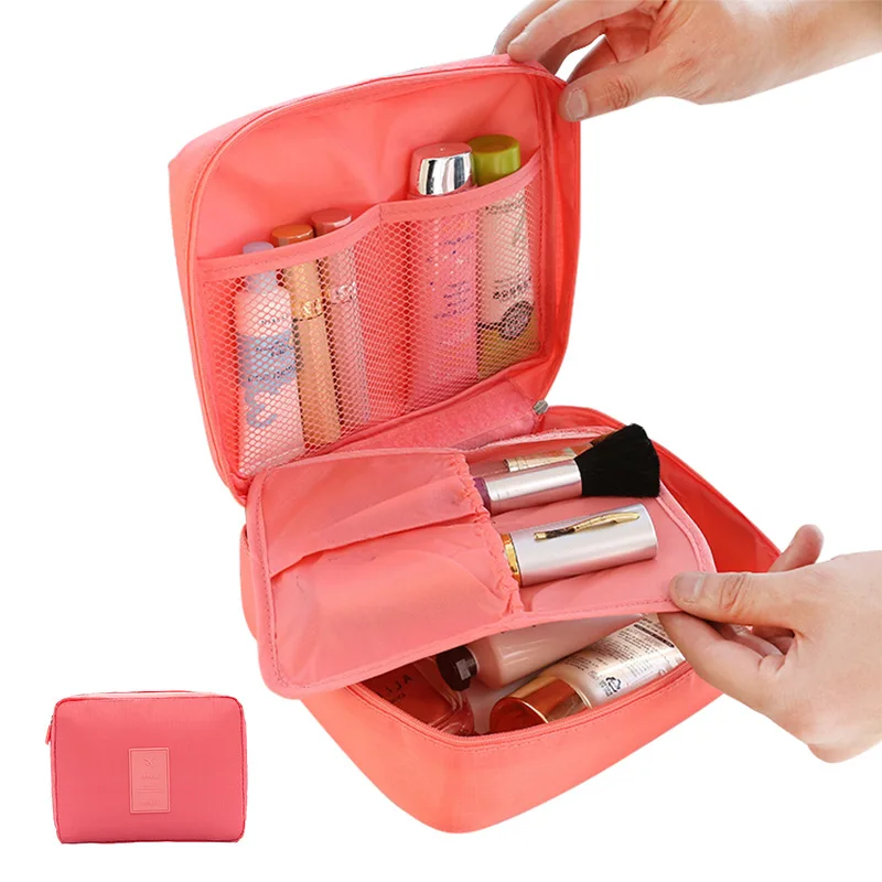 

QIUYIN solid color square storage bag wholesale custom travel wash bag waterproof cosmetic storage bag ladies makeup