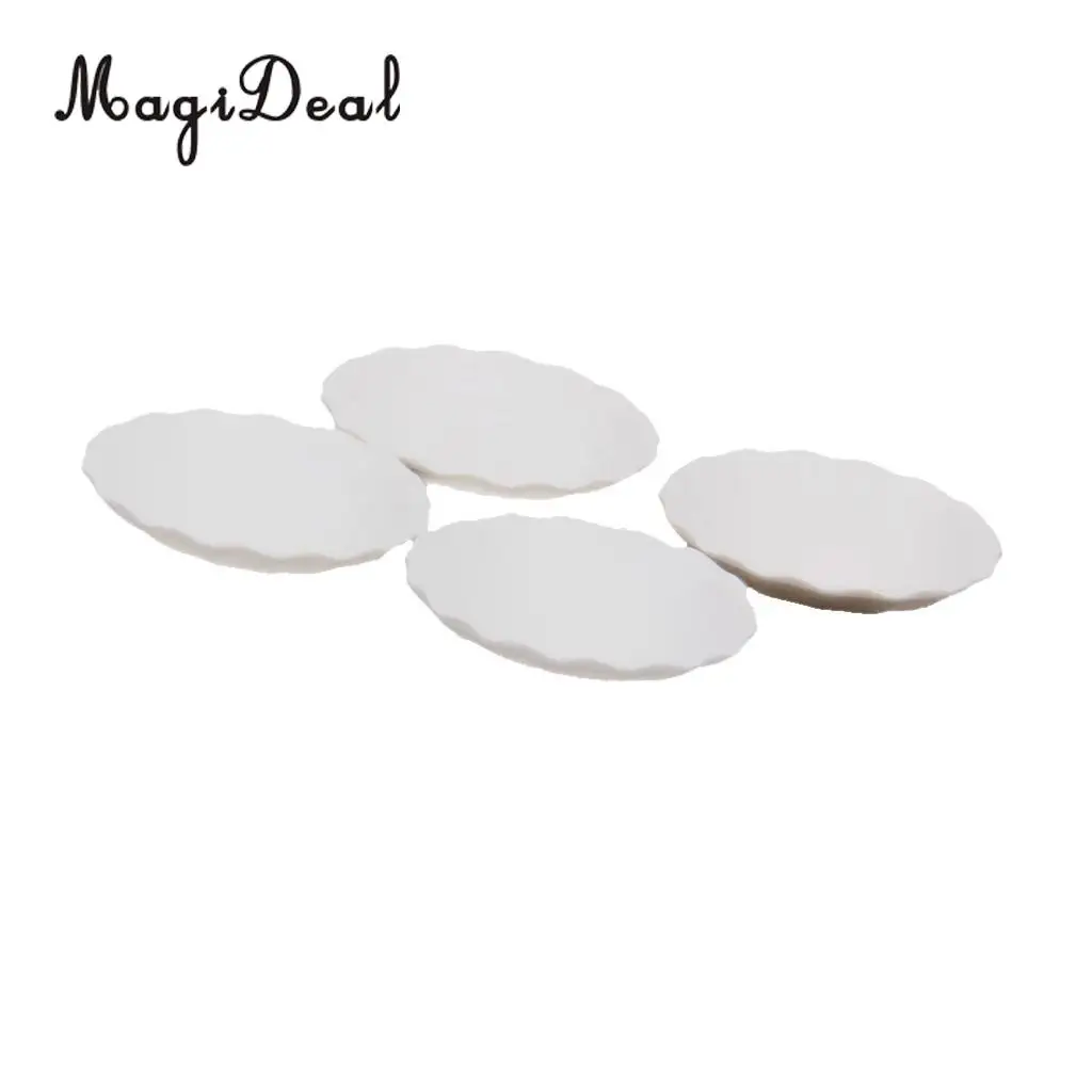 MagiDeal 4Pcs/Lot 1/12 Scale Dollhouse Miniature White Round Dishes Plate Tableware Kitchenware for Food Candy Kid Pretend Play