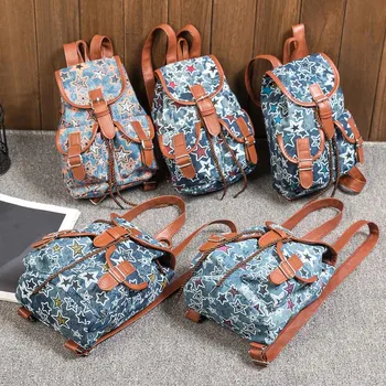 

Women Stars Printing Drawstring Backpack Shopping Bag Travel Bag