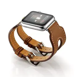 Eimo кожаный браслет для Apple Watch ремешок 42 мм/38 мм из кожи с двойной пряжкой ремешок для iwatch серии 3/2/1