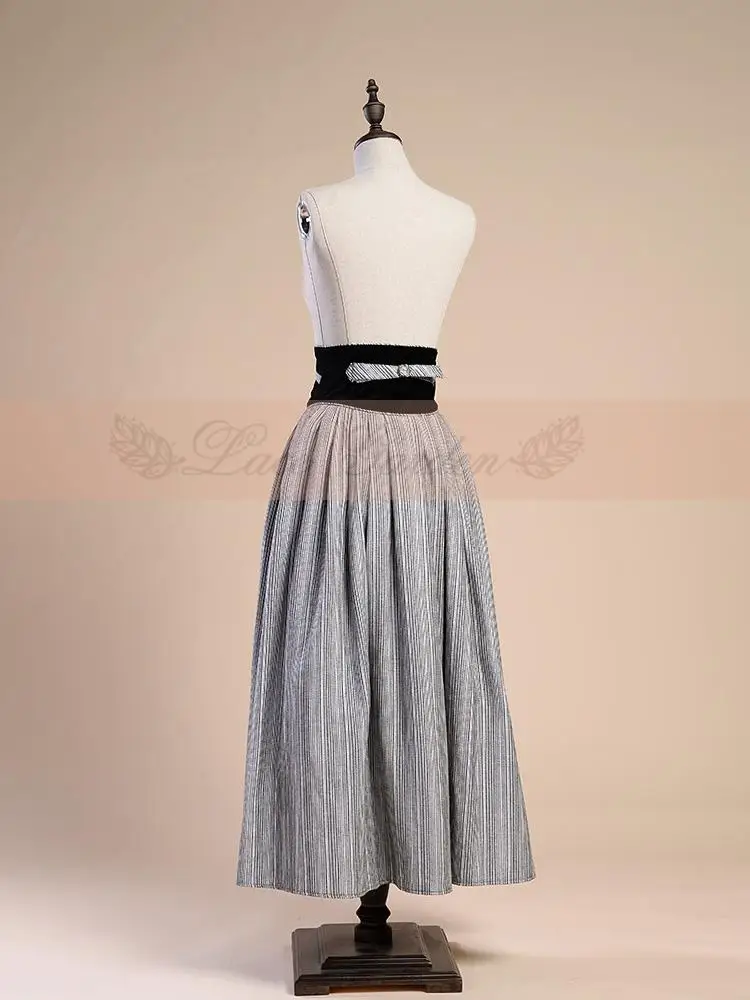 Женская модная кружевная садовая юбка с завышенной талией и пуговицами