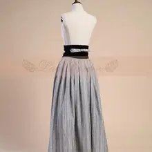 Женская модная кружевная садовая юбка с завышенной талией и пуговицами