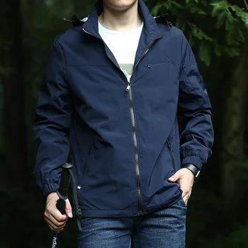 

2018 New Arrival Fashion Men jacket long sleeves stand collar hooded outwear casual outfit spring autumn blouse tops jacket coat