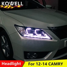 KOWELL автомобильный Стайлинг для Toyota Camry фары 2012- светодиодная фара дальнего света Camry DRL Объектив двойной луч H7 HID Xenon bi xenon объектив