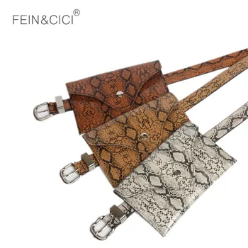 

Fanny Pack women waist bag belt bags ladies animal print serpentine snakeskin leather small purse INS 2019 new drop shipping