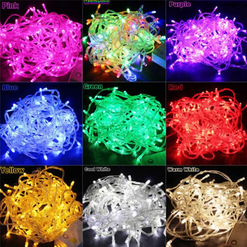 BHomify 10 m 100 guirnalda de cadena Led árbol de Navidad Hada luz Luce impermeable hogar jardín fiesta al aire libre vacaciones Decoración