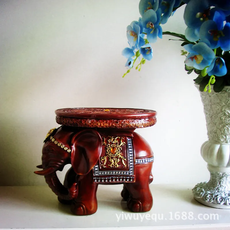 Southeast Asian style dragon and elephant stool elephant stool like red resin Home Decoration