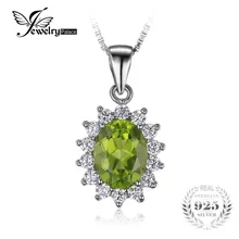 Jewelrypalace princesa diana william kate 2.2ct peridot natural de plata esterlina del sólido 925 de halo penddant