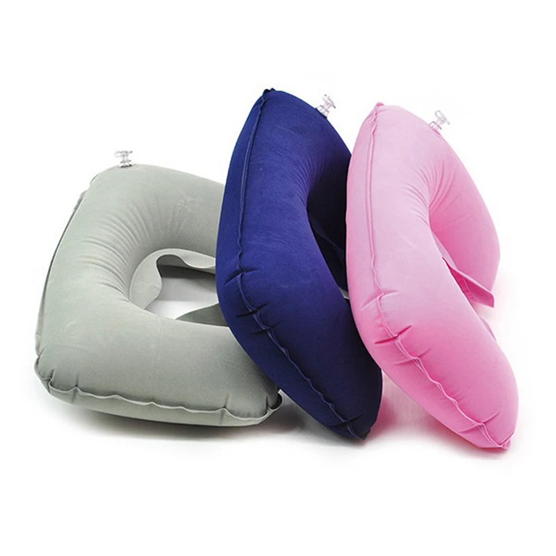 

U Shape Inflatable Pillow Protection Of Children Neck Pillow Travel Pillow For Airplane Car Folding Portable Sit Sleep Tools