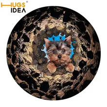 HUGSIDEA домашний Декор площадь круглые ковры 3D милый Йоркширский терьер печать двери Коврики для детей играть гостиная спальня Alfombra