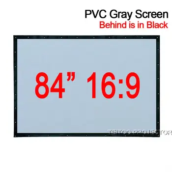 

84 inches 16:9 PVC Soft Grey-Black Projection Screen Curtain Film for 3D HD DLP Movie Projector Office Education Display