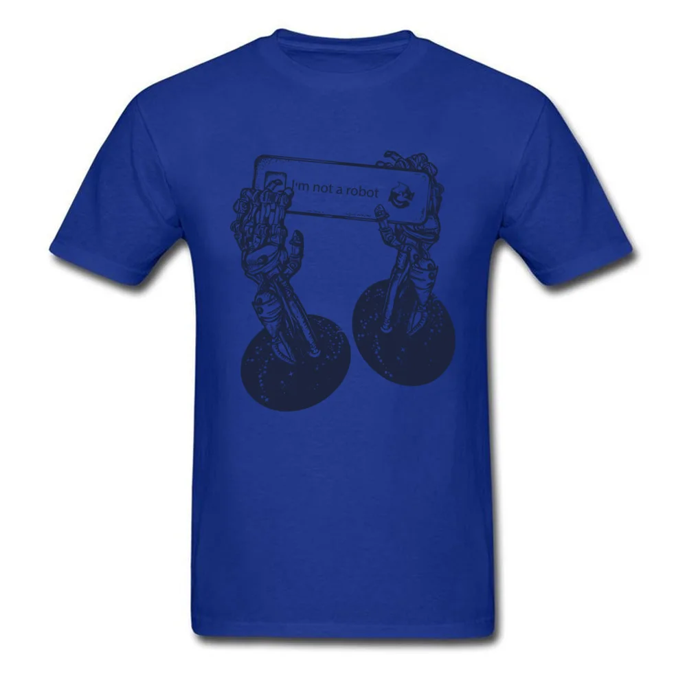 Robot hands 2018 Newest Fitness Tight T Shirt Round Collar 100% Cotton Short Sleeve Tops T Shirt for Adult T Shirt Summer/Autumn Robot hands blue