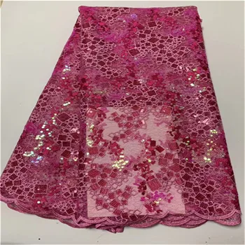 

African Tulle Lace Fabric 2019 African Organza Lace Fabric High Quality With Sequins Nigerian Embroidery For Engagement