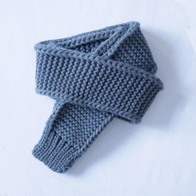 Kids Baby Scarf Girl Winter Warmer Scraf Children Wool Knitted Scarves Girls Boys Solid Warm Neck Scarves Soft Bufanda Bebe