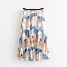 QZ999 женский эластичный пояс цветочный принт эластичная талия с подкладкой сетчатая юбка женская Праздничная пляжная юбка Saias