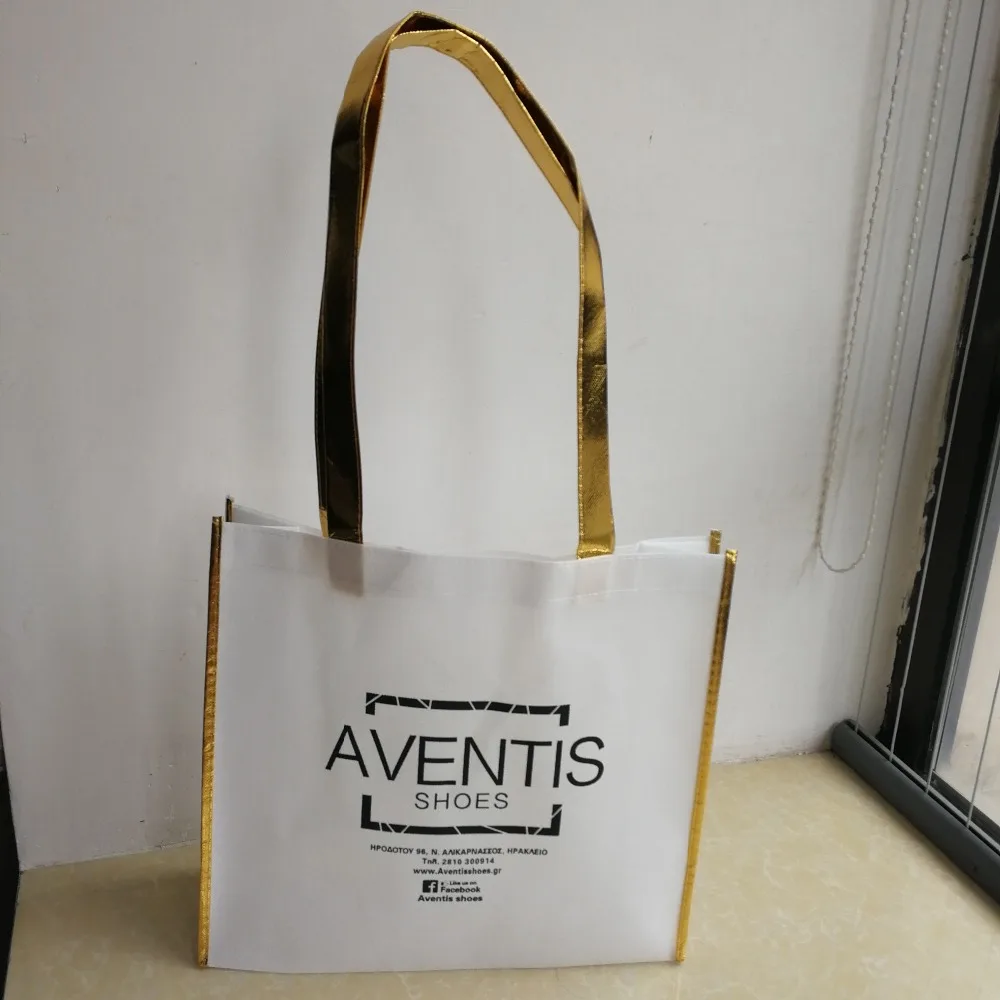 

Wholesale 500pcs/lot Custom size with logo printed Reusable Shoulder Non Woven Shopping Bag for party/clothes/shoes/Promotion