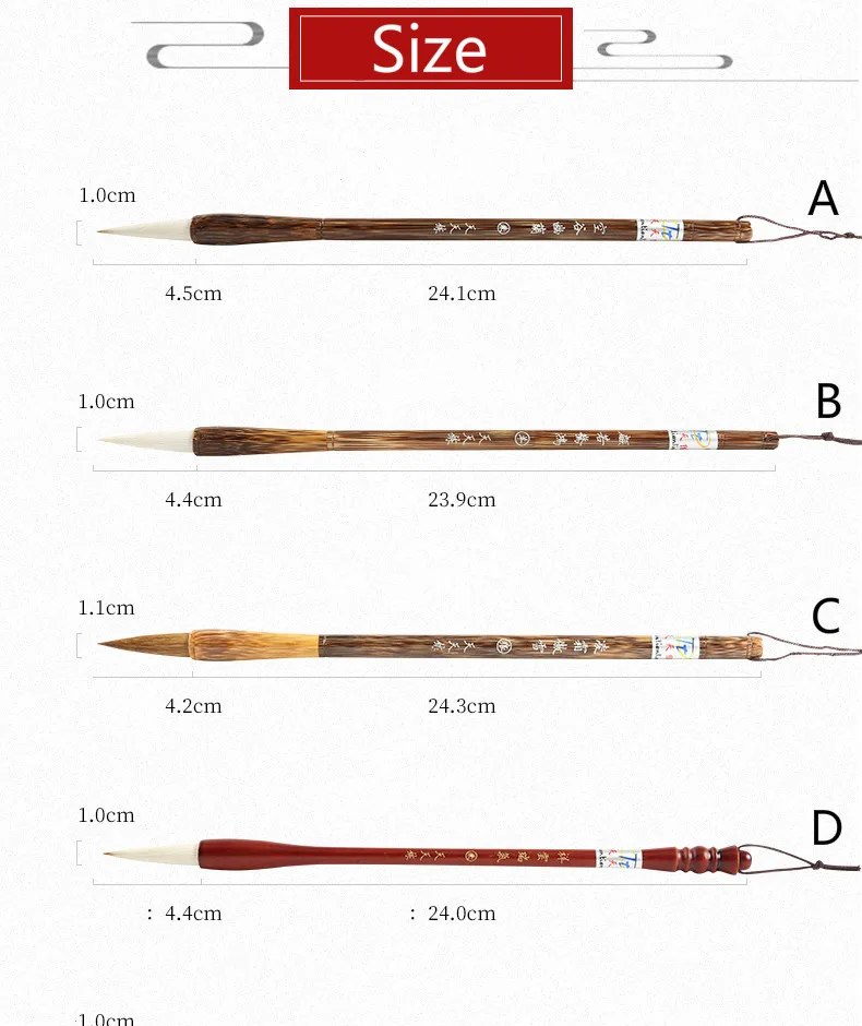 Prática de Caligrafia Escovas de lã e Cabelo Novato Especial Caneta Estudante Escrita Regular Script Escrito Fuinha Pincel 4 Cheap Pincéis de pintura