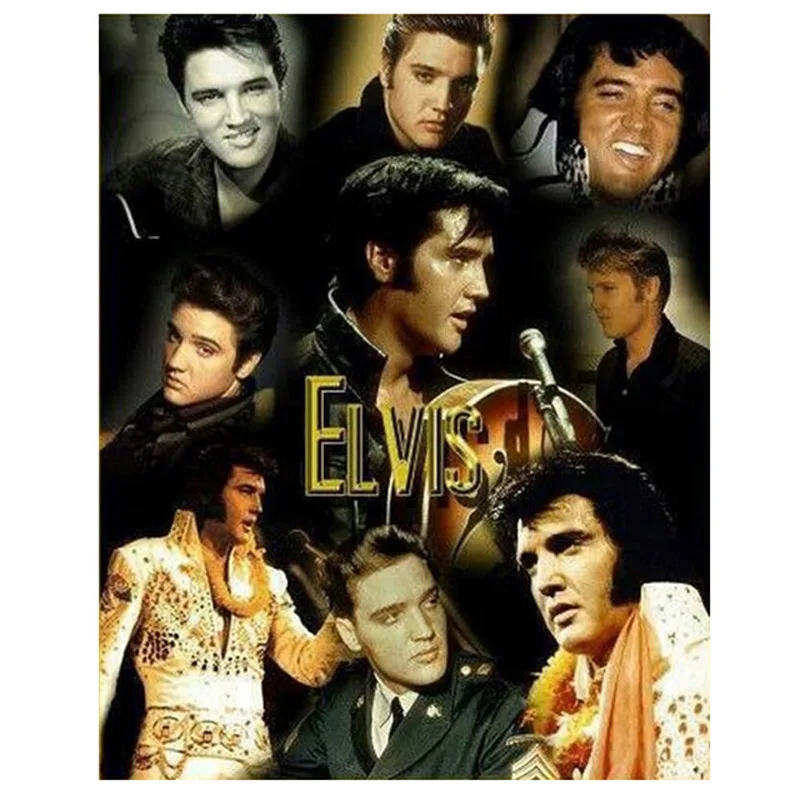

Full Square Round Diamond Embroidery 5D diy Diamond Painting Elvis Presley Stitch Cross Diamond mosaic ChristmasZP-1703