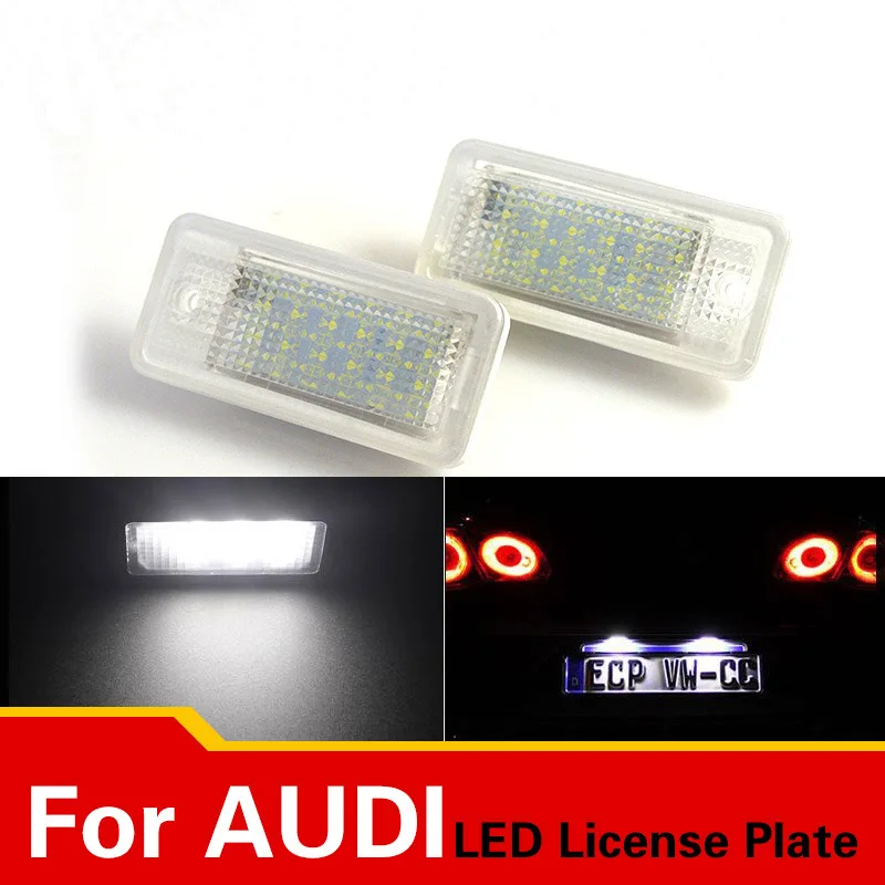 2pcs LED License Plate Number Light For Audi AUDI LED A3/S3.A4/S4 B6.A6