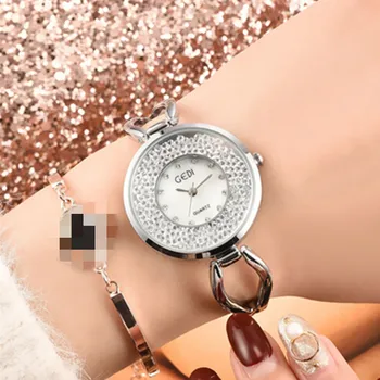 

Fashion Quartz Watch Rose Gold Golden Women's Watch Rolling Diamond Watch Wrist Watches for Women Stainless Steel