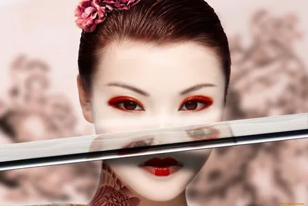 Asian model poster Sexy slow motion tattoo butt