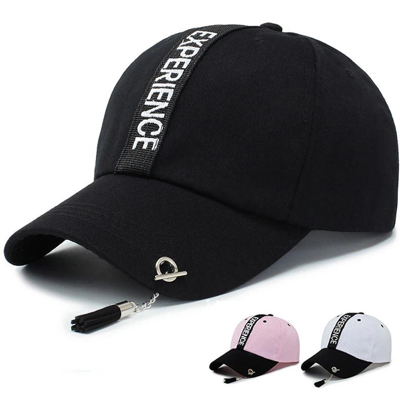 

Hat male summer cotton material Street tide Peaked cap female Student Letter Tassels decorate sunshade Baseball cap Hip hop hat