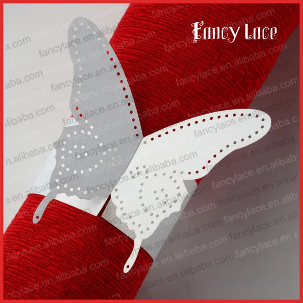 50Pcs Hot Sale Laser Cutting Butterfly Shaped Wedding Favors Most Popular Napkin Ring Paper Party Decoration Table Decorations | Дом и сад