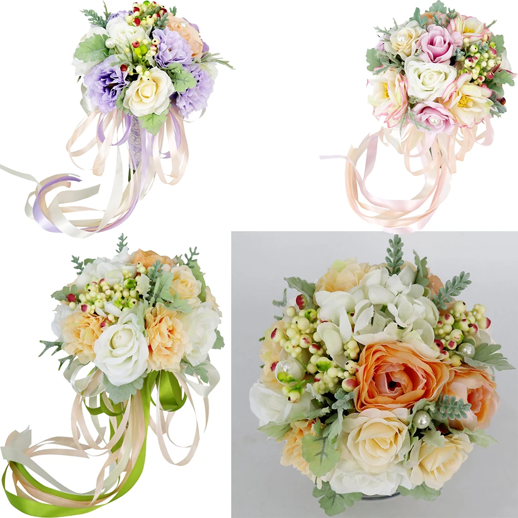 

Bright Silk Bridal Peonies Wedding Bouquet Bride Bridesmaid Hand Flowers casamento fake flower emulation Wedding Prom Accessory