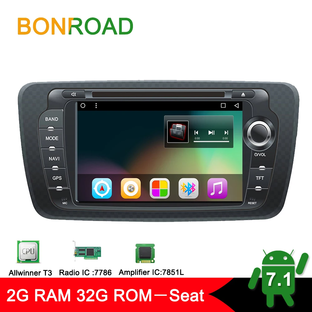 Восьмиядерный T8 Android 7.1.2 2Din автомобильное радио для Seat Ibiza 2009 2013 1024*600 сенсорный
