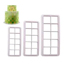 3 шт. Квадратный Торт Помадка печати печенье Mold выпечки инструменты торт печати щели фильм DIY Кухня выпечки инструменты