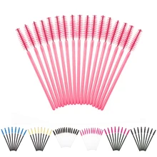 50PCS pack Disposable Eyelash Brush font b Mascara b font Wands Applicator Wand Brushes Eyelash Comb