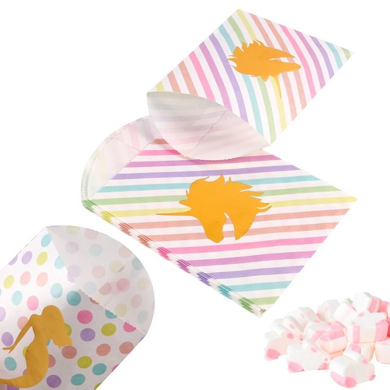 PATIMATE DTY Русалочка бумажные сумки для конфет Фламинго вечерние украшения конфеты подарок крафт-коробка упаковка детей Единорог день рождения