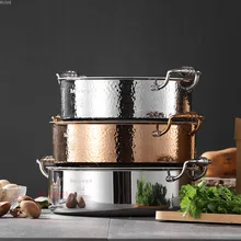 304 нержавеющая сталь мандарин горячий горшок утолщенный трехслойный стальной горячий горшок для бассейна лазерная сварка двухсторонний горячий горшок электромагнитный